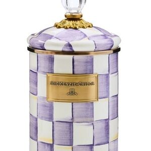MacKenzie-Childs Lavender Violet Check Medium Canister